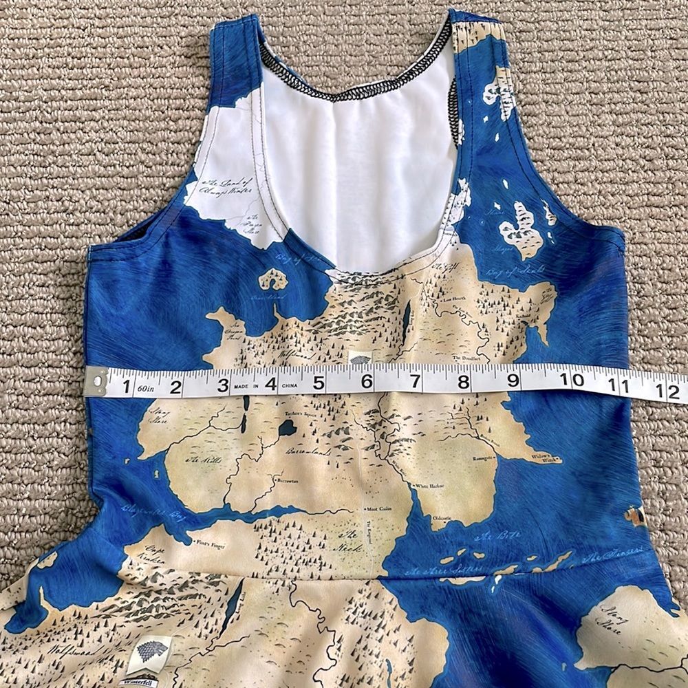 Blackmilk Game of Thrones Westeros Map Skater Dress XXS mini scoop neck tank GoT - Picture 6 of 8